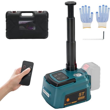 Cric hydraulique électrique 5T Compatible avec 18V Batterie, 220W cric, Plage de Levage 15-45cm, kit de Changement de pneus sans Fil pour Voiture, SUV, MPV, réparation de Garage(sans Batterie) (1/5)