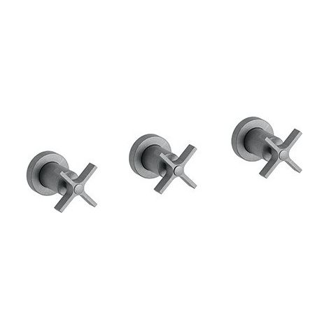 Douche Cross Road Encastre Melangeur 2 Sorties Metal Brosse Robinetterie CROSS ROAD - CRISTINA ONDYNA CR11477