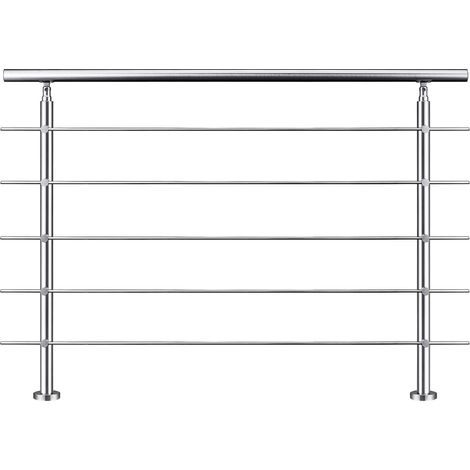 Aica Sanitaire – Garde-corps inox 201 120cm – 1 main courante Ø42.4mm – 5 traverses – Angle réglable 0-40° – Pour piscines et balcons
