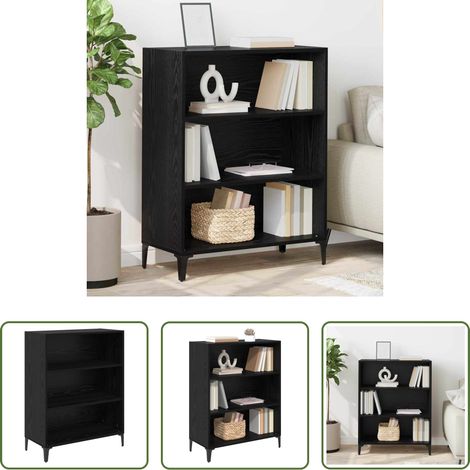 Holz - Sideboard Schwarz Eichen-Optik 69,5 x 32,5 x 90 cm (1/5)