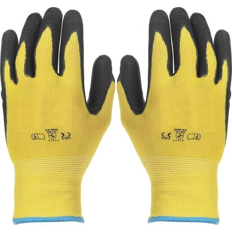 Gants de réapprovisionnement et de travail en entrepôt en polyester avec enduction polyuréthane, taille M, compatibles écrans tactiles (1/5)