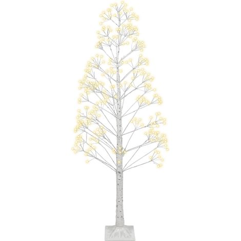 Albero di Natale artificiale per esterni e interni con luci LED preilluminato in stile scandinavo PE 180 cm Bianco Balini (1/5)