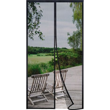 Moustiquaire Porte Fenetre Magnetique 135x200cm, Noir Respirantes (1/5)
