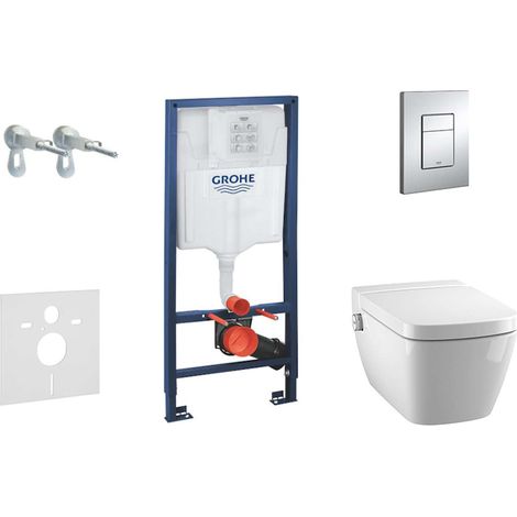 Grohe Rapid SL - Set per montaggio a parete, shower toilet e sedile Tece, placca di comando Skate Cosmo, Rimless, SoftClose, cromo 38528SET-KT (1/5)