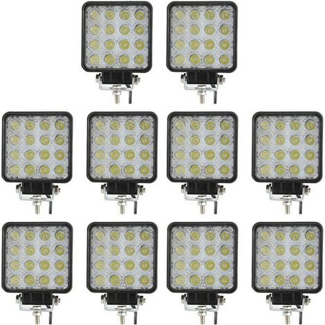 TRADE SHOP - Faro A Led Supplementare Per Auto Barca Camion Set Da 10pz 48w Lampada 12-24v - (1/5)