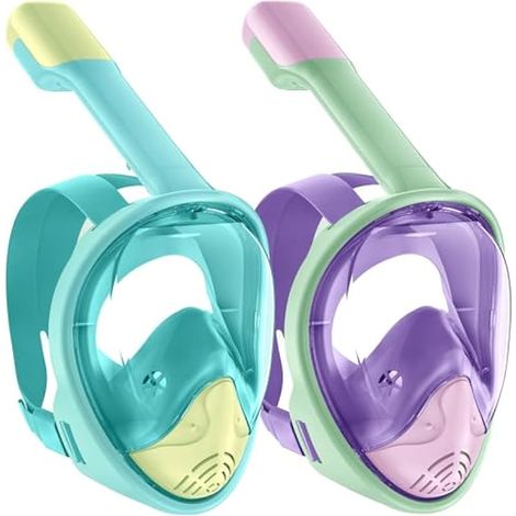 Masque de plongée intégral pour enfants avec support caméra amovible, anti-buée et anti-fuite