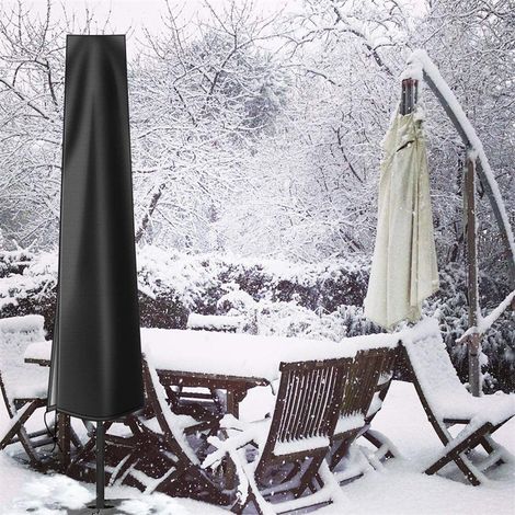 Couverture de Parasol, Housse de Parasol Double Couche Imperméable Anti-UV Robuste en Tissu Oxford 210D Housse Protection pour Parasol  (1903050cm) noir