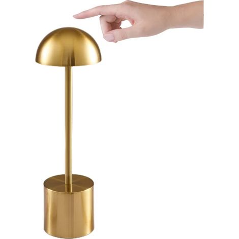 Lampe de table LED sans fil, lampe de bureau rechargeable, gradation continue à 3 couleurs, lumière ambiante à commande tactile, lampe de chevet (1/5)