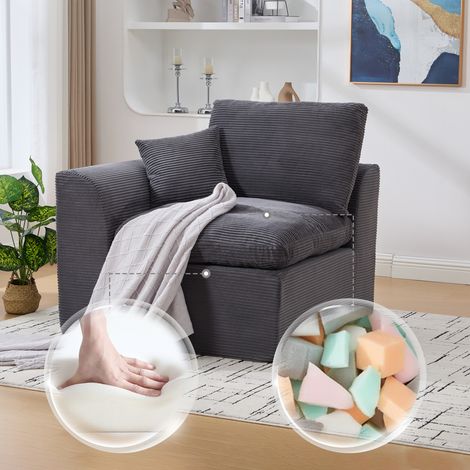 Divano moderno minimalista in tessuto, divano monoposto da soggiorno, poltrona morbida e comoda con cuscini. Disponibile con cuscini. Divano relax in stile nordico. Si consiglia di acquistare due diva