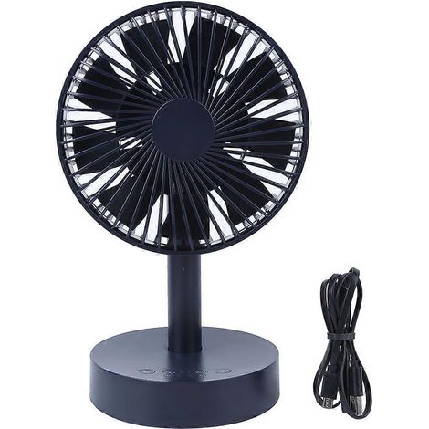 Mini-USB-Ventilator, tragbar, 90° oszillierend, leise für Büro, Zuhause und Arbeit, verstellbarer Flügelkopf, kompaktes Modell (1/5)