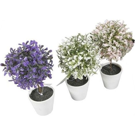 TRADE SHOP - Set 12pz Mini Pianta Fiori Artificiale Con Vaso In Pe/pp Bianco Decorazione 162286 - (1/2)