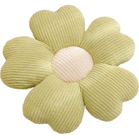 Oreiller en peluche à fleurs colorées, coussin de-Vert 50cm (1/5)