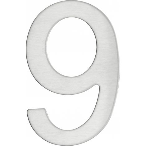 Thirard – Chiffre 9 adhésif inox 76mm – Acier inoxydable 304 – Adhésif 3M haute qualité – Résistance à la corrosion
