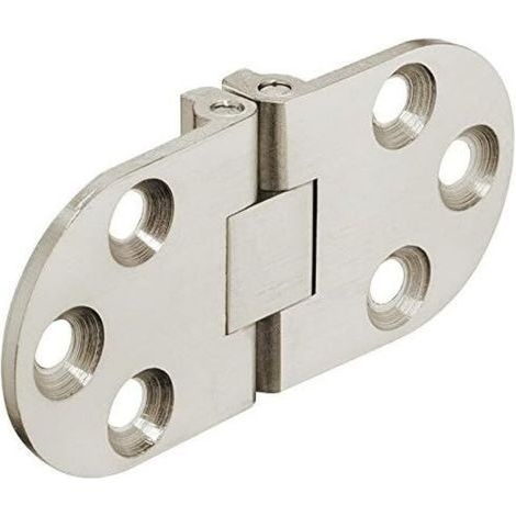 Charnières De Table Pliante - Pour Tables De Cuisine, Machines À Coudre, Mobilier De Bureau, Plateaux De Table Pliante - Charnière Invisible Plate En Métal En Acier Nickelé Mat - 30x65mm - 1 Pièce (1/4)