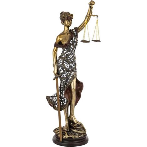 Statuina in resina raffigurante la dea greca della giustizia, statua decorativa classica per la casa e l'ufficio, ispirata alla mitologia greca