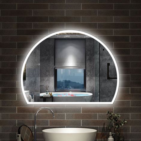 AICA Espejo LED Baño con luz tricolor,Antiniebla Integrado,80×60cm,Interruptor Táctil y Pared,Función de memoria agapada (1/5)
