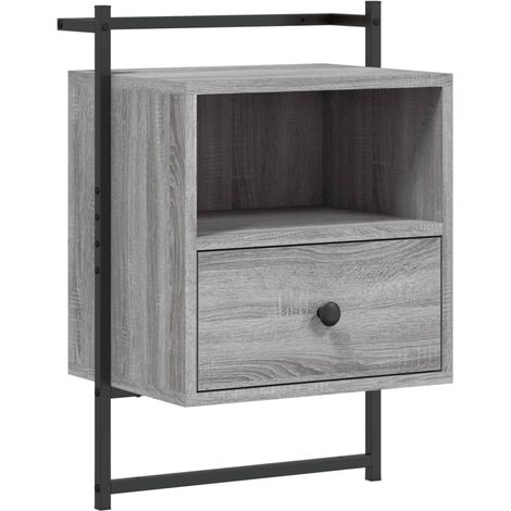 Maison Exclusive - Wand-Nachttisch Grau Sonoma 40x30x61 cm Holzwe