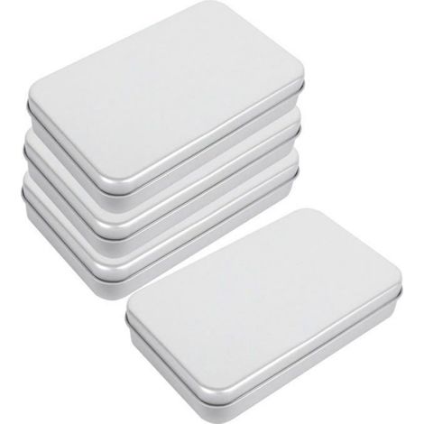Boîte Rangement Cartes - Fer - 15 x 9.5 x 3 cm - Couvercle Charnière Anti-Poussière - Pour Jeux de Cartes et Cadeaux - Lot de 4 (1/5)