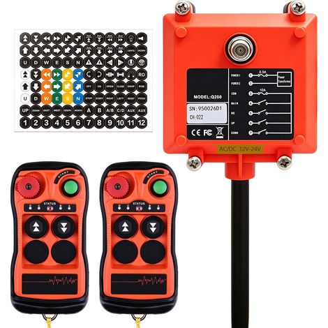 Q200 Radiocommande Sans Fil pour Grue, Télécommande Wireless 12V 24V (1/5)