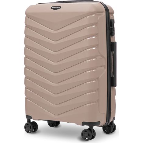 Maleta mediana Wings PHOENIX 2.0 de polipropileno de 24" color champán.