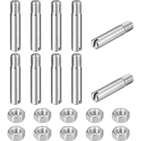 10pcs Goupilles Cylindriques avec Écrou, M10x50mm Goujon Cylindrique Fendu Fileté Externe 304 Acier Inoxydable Industriel Mécanique Chevilles Support Étagère Tige Fixation Meubles (1/5)