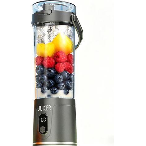 Mixeur portable, 700 ml, mini blender avec 6 lames en acier inoxydable, rechargeable par USB-C, avec couvercle de voyage, sans BPA, (1/5)