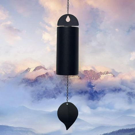 Deep Resonance Serenity Bell Large Metal Cylinder Wind Chimes Outdoor Windbell Deep Tone 30 Inch Garden Wind Chimes for Patio and Terrace Musical Wind Bronze (1/5)