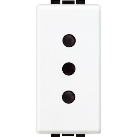 BTICINO N4113 - Presa 2P+T 10A 250 Vac - Interasse 19Mm - Alveoli Schermati - Bianco - LivingLight