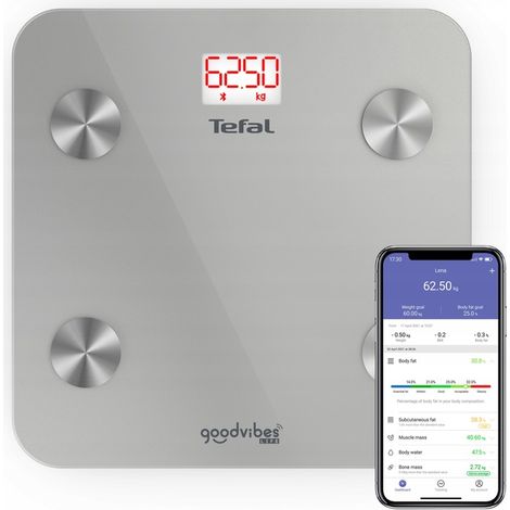 Balance de sport TEFAL Goodvibes Life BM9600 avec mesure de l'IMC et de la masse grasse