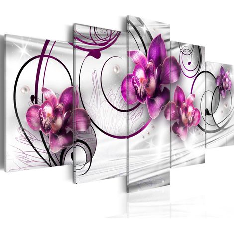 Tableau Imprimé "Orchids & Pearls" 50 x 100 cm (1/2)