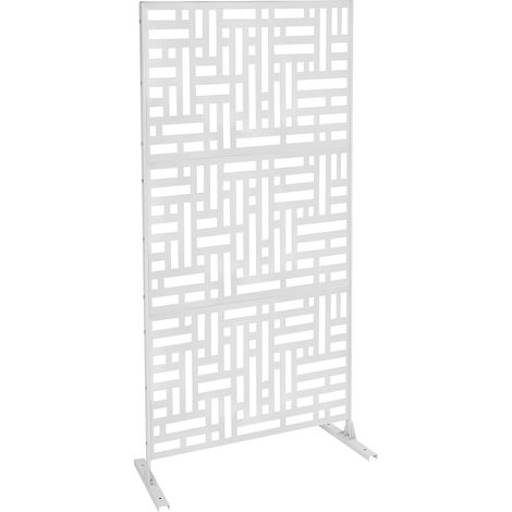 Biombo metálico de 90 x 40 x 190 cm con soporte - Biombos decorativos independientes para terraza, jardín, balcón y porche - Corte por láser de precisión (1/5)