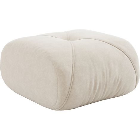 Pouf ottoman in ciniglia beige chiaro 78 x 76 x 45 cm MODENUIT (1/5)