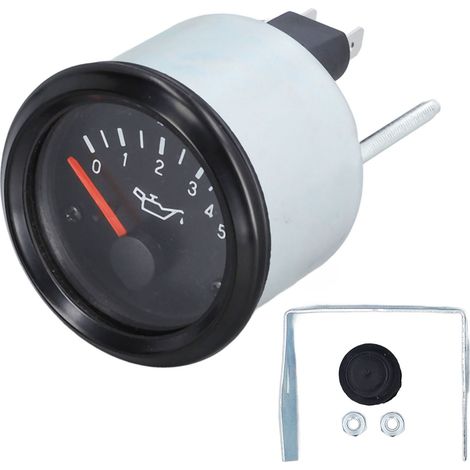 Jauge de pression d'huile 0-5bar 52mm LED rétro-éclairé étanche compteur de carburant moteur pour la conduite 12V 350-030-003 (1/5)