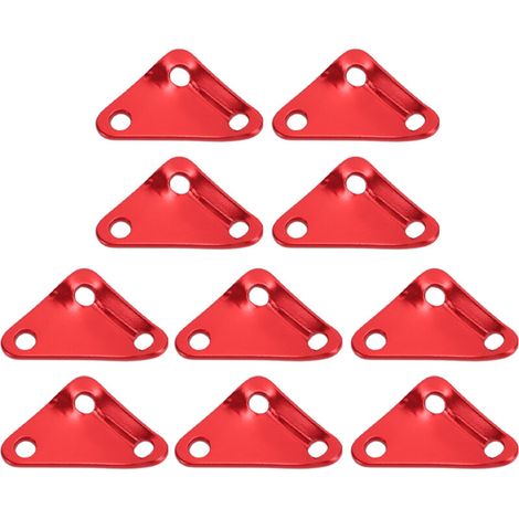 royaluxe -Attache de corde de tente triangulaire en alliage d'aluminium, 10 pièces, tends de paracorde ultralégers et solides, ajust de corde pour le Camping rouge (1/5)