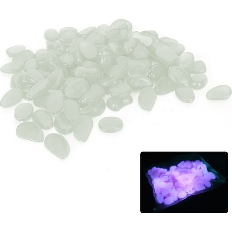 Piedras decorativas luminosas, 100 unidades, para acuarios, jardines, decoración interior y exterior y paisajismo – Poliestireno fluorescente de alta calidad y resistente a la oxidación. (1/5)