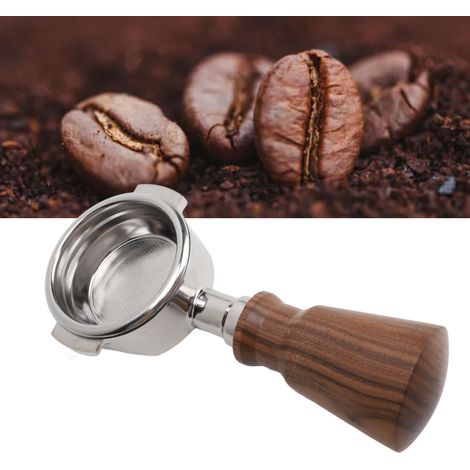Poignée adaptée à la machine à café Expobar E61 en acier inoxydable creux et sans fond, accessoire pour machine à café en bois massif, petite poignée mignonne en palissandre noir de 58 mm (1/5)