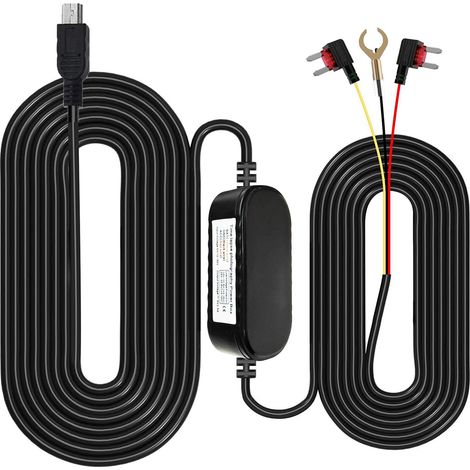 Mini kit de câblage de caméra de Tableau de Bord avec Port USB, convertit 12V-24V en 5 V/2.5A,Protection Basse Tension, Chargeur de caméra de Tableau Bord de Voiture, kit de câble de 320 cm (1/5)