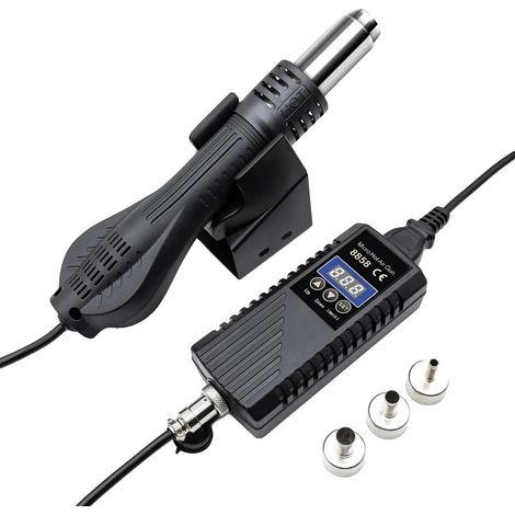 Pistola de aire caliente, diseño portátil, control de temperatura ajustable, 8858 KIT1, enchufe europeo de 220 V. (1/2)