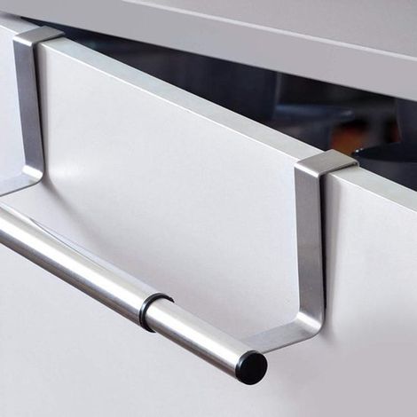 Porte-serviettes à suspendre pour porte d'armoire – Barre réglable de 23 à 40 cm – Support pour torchons en acier inoxydable (1/5)