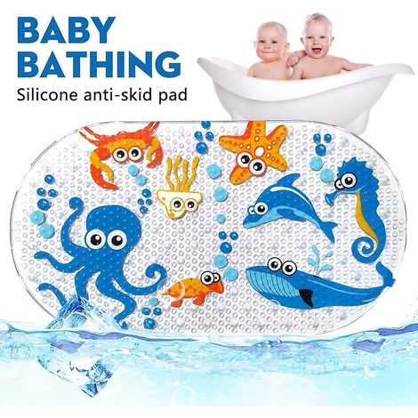 (3969 Cm, Poulpe) Tapis De Bain Antidrapant, Tapis De Bain Antidrapant Avec Ventouse En Pvc, Tapis De Douche Animal Marin De Dessin Anim Pour Enf (1/4)