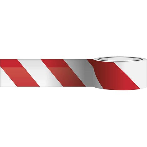 Ruban de Signalisation de chantier Rouge et blanc 60 mm X 33 m, Ruban de marquage pour délimiter des zones (1/5)