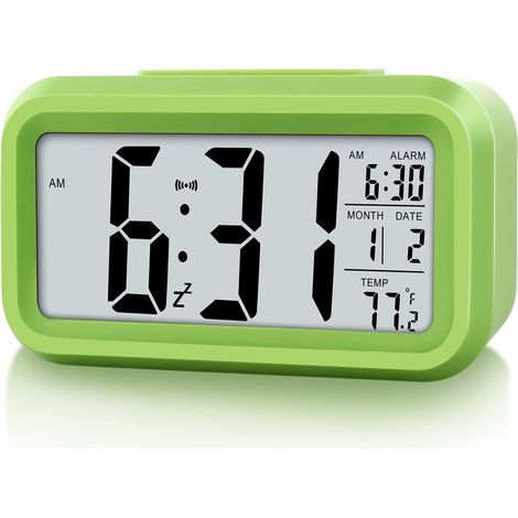 Réveil Numérique - Affichage LED - Température Intégrée - Capteur de Luminosité - Fonction Snooze Réglable - Pour Chambre Bureau Voyage - 1 Pièce (1/5)