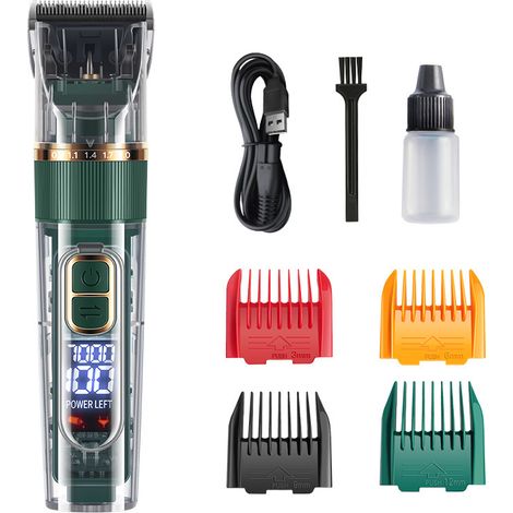 Professionelle, geräuscharme IPX7 wasserdichte Hundeschermaschine für langes, dichtes Fell, Schwarz (1/2)