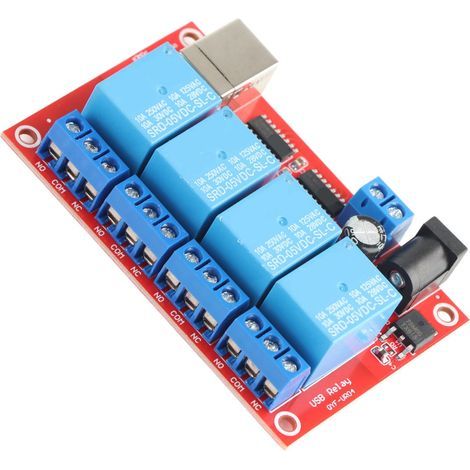 Module de relais à 4 canaux, lecteur USB, carte DC gratuite, contrôle par ordinateur, PLC, 3 Modes de fonctionnement, 5V (1/5)