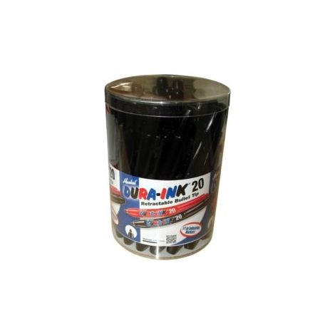 DURA-INK® 20 Retractable Marker - Black (Tub of 24)