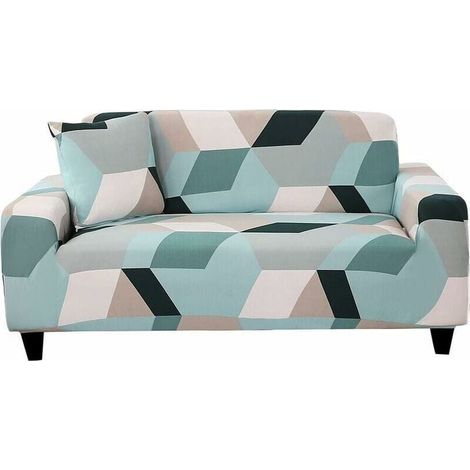 Stretch-Sofabezug, 3-Sitzer-Sesselbezug mit Armlehnen, elastischer Sofaschutzbezug, universeller Sofabezug (Sessel, helles Farbblockmuster) (1/4)