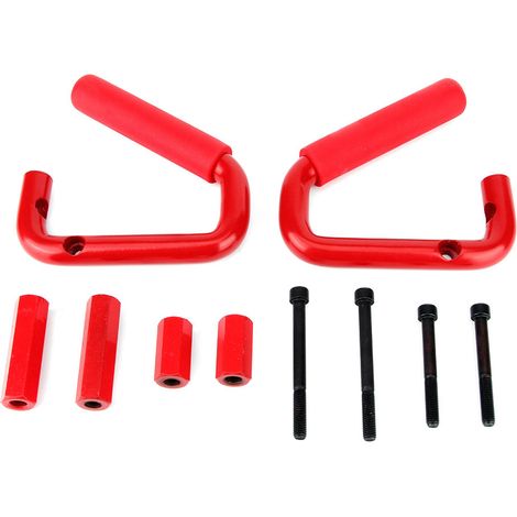 Rutschfeste Türgriffe aus Aluminiumlegierung für die Vordertüren, kompatibel mit Jeep Wrangler JK 2/4-Türer Modellen von 2007 bis 2019, rot. (1/5)