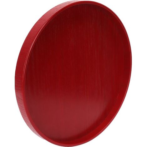 Runder roter Holzteller, 27 cm, Serviertablett für Obst, Besteck, Küche, Haushalt, Restaurant (1/5)