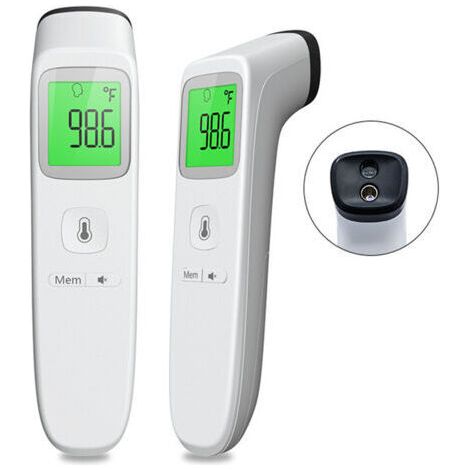 [JAMAIS UTILISÉ]Thermomètre frontal, thermomètre sans contact pour adultes et enfants, thermomètre frontal avec écran LCD, thermomètre interne avec alarme de fièvre et fonction de rappel de mémoire. (1/4)