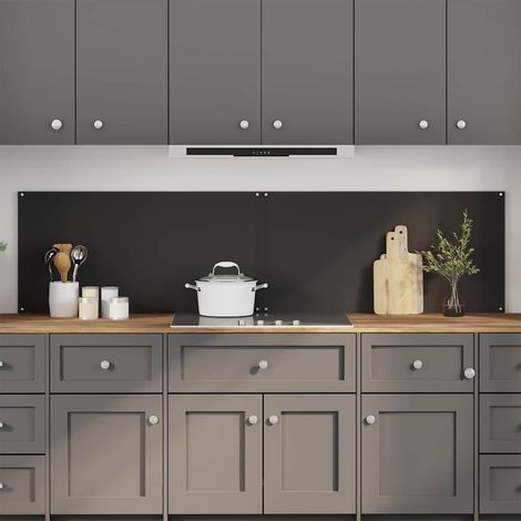 vidaXL Crédence de cuisine 2 pcs Noir 100 x 50 cm verre trempé